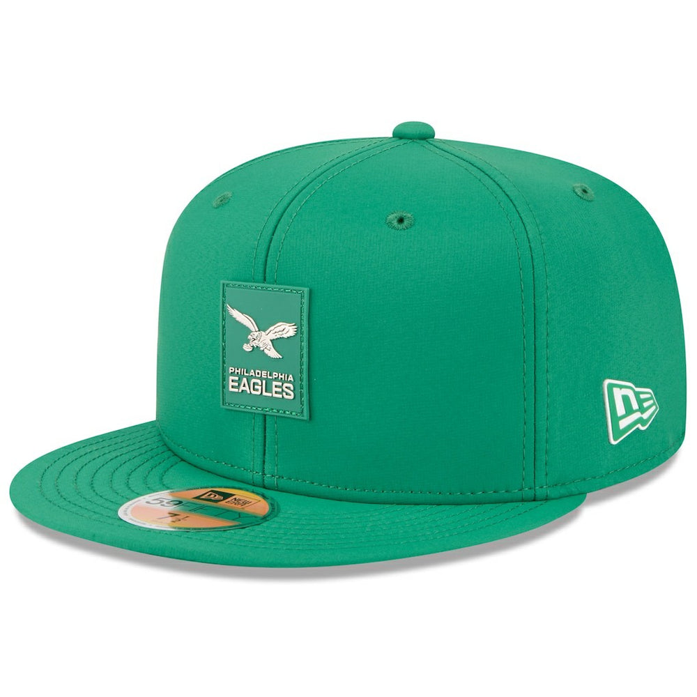 Philadelphia Eagles New Era 2025 Sideline Throwback 59FIFTY Fitted Hat - Kelly Green cheap