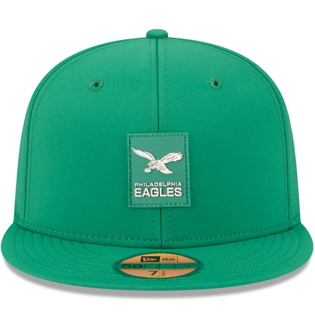 Philadelphia Eagles New Era 2025 Sideline Throwback 59FIFTY Fitted Hat - Kelly Green cheap