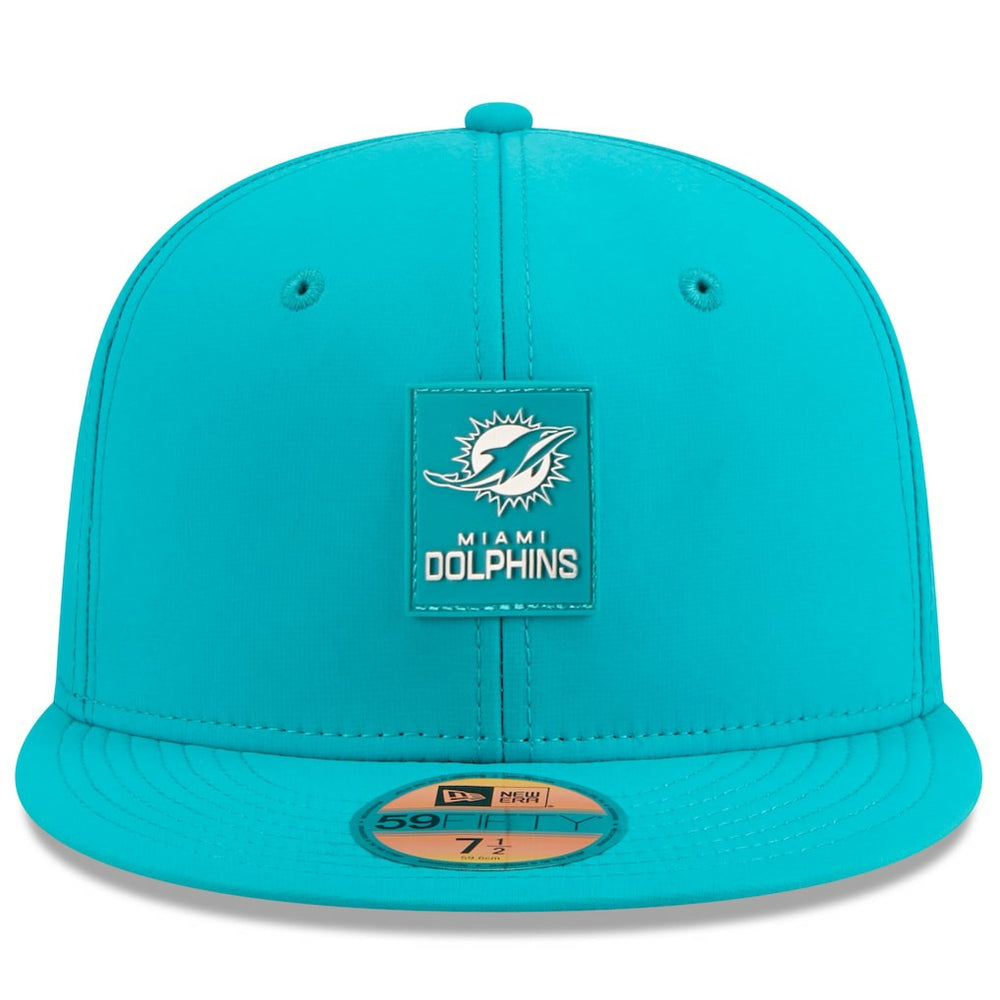 Miami Dolphins New Era 2025 Sideline 59FIFTY Fitted Hat - Aqua on sale