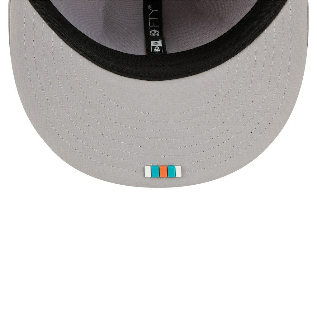 Miami Dolphins New Era 2025 Sideline 59FIFTY Fitted Hat - Gray online