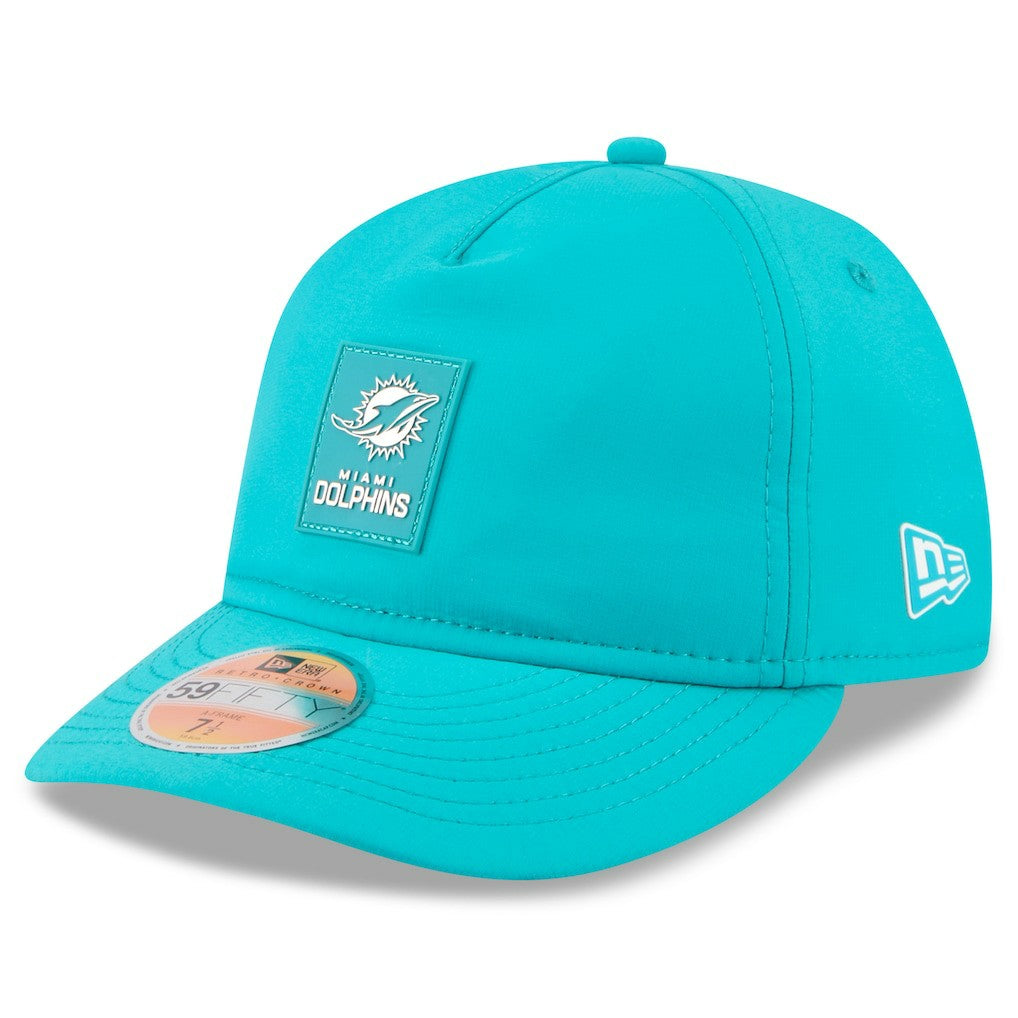 Miami Dolphins New Era 2025 Sideline Retro Crown 59FIFTY Fitted Hat - Aqua cheap