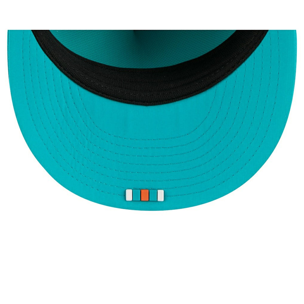 Miami Dolphins New Era 2025 Sideline Retro Crown 59FIFTY Fitted Hat - Aqua cheap