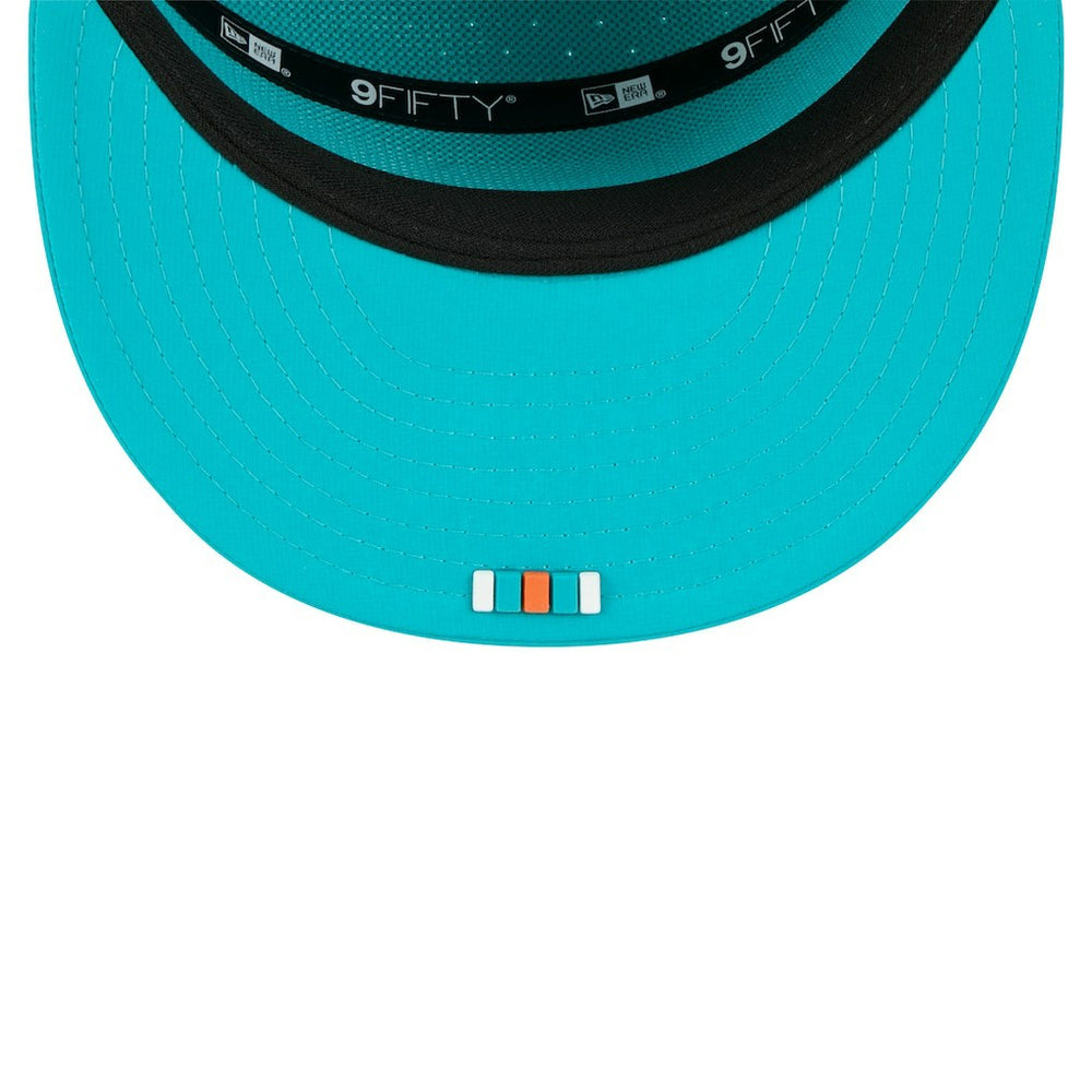Miami Dolphins New Era 2025 Sideline Split Panel 9FIFTY Snapback Hat - Aqua cheap