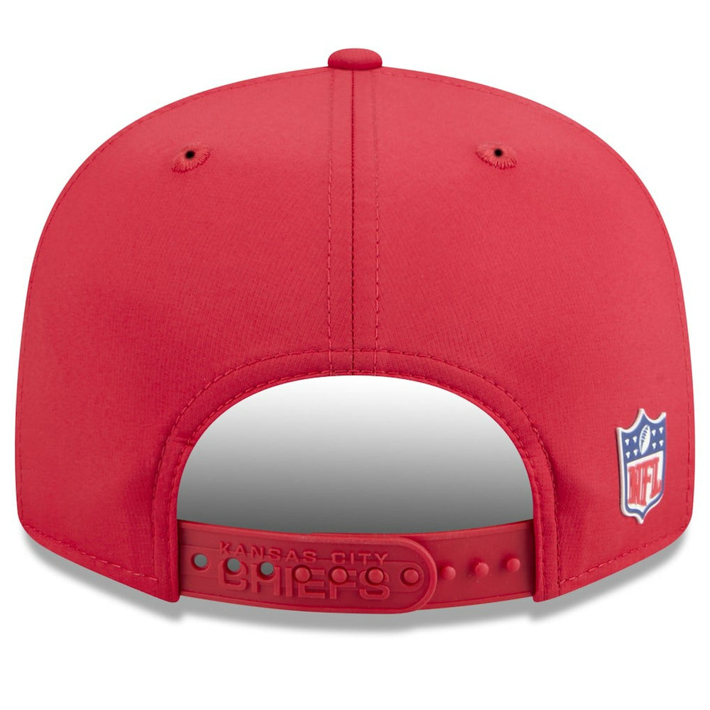 Kansas City Chiefs New Era 2025 Sideline Split Panel 9FIFTY Snapback Hat - Red discount
