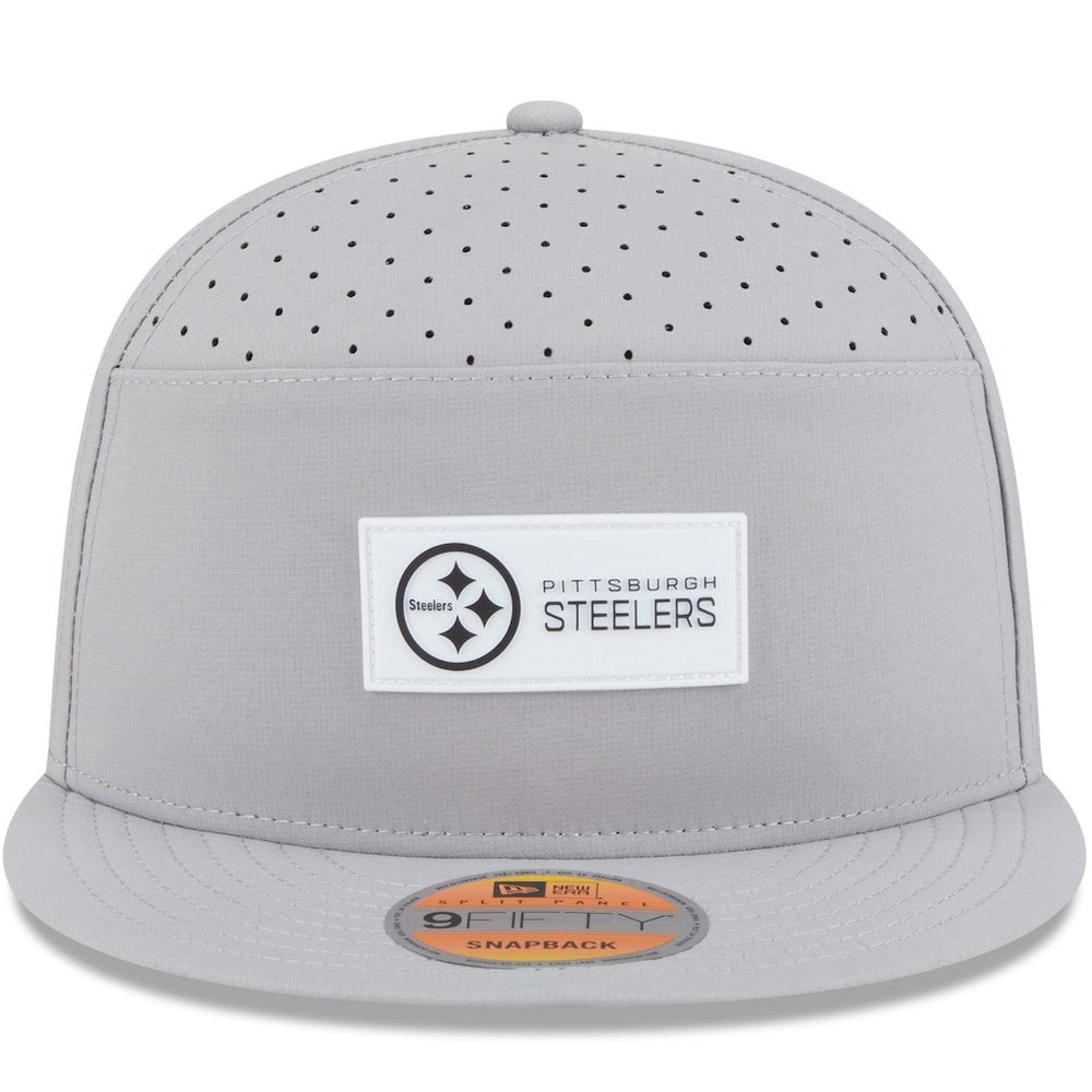 Pittsburgh Steelers New Era 2025 Sideline Split Panel 9FIFTY Snapback Hat - Gray discount