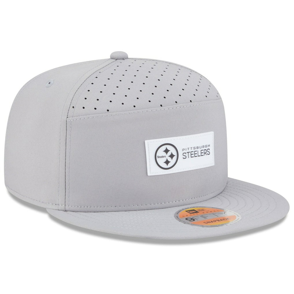 Pittsburgh Steelers New Era 2025 Sideline Split Panel 9FIFTY Snapback Hat - Gray discount