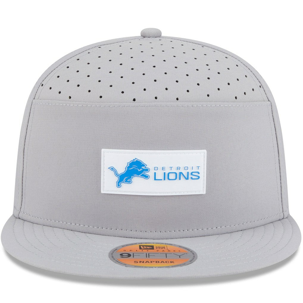 Detroit Lions New Era 2025 Sideline Split Panel 9FIFTY Snapback Hat - Gray sale