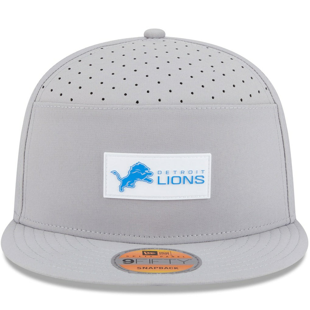Detroit Lions New Era 2025 Sideline Split Panel 9FIFTY Snapback Hat - Gray sale