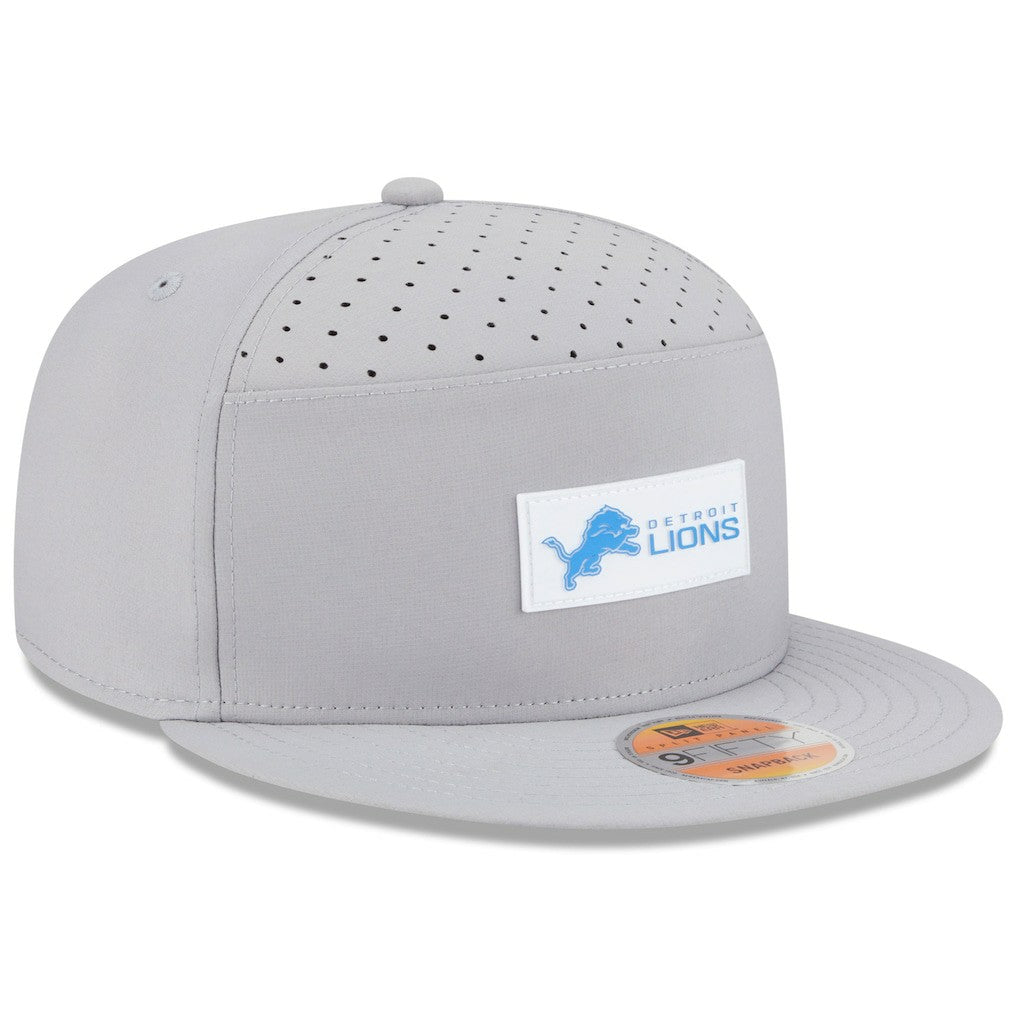 Detroit Lions New Era 2025 Sideline Split Panel 9FIFTY Snapback Hat - Gray sale