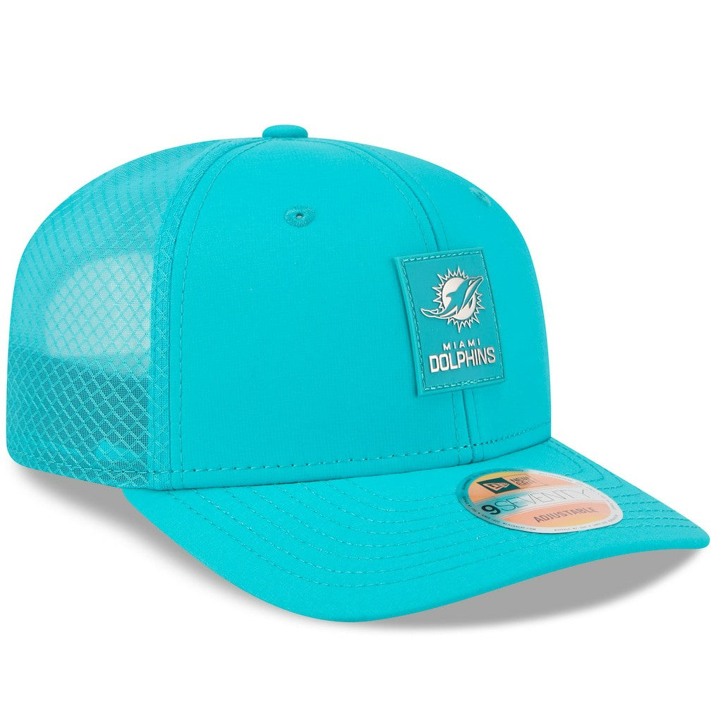 Miami Dolphins New Era 2025 Sideline 9SEVENTY Trucker Adjustable Hat - Aqua discount