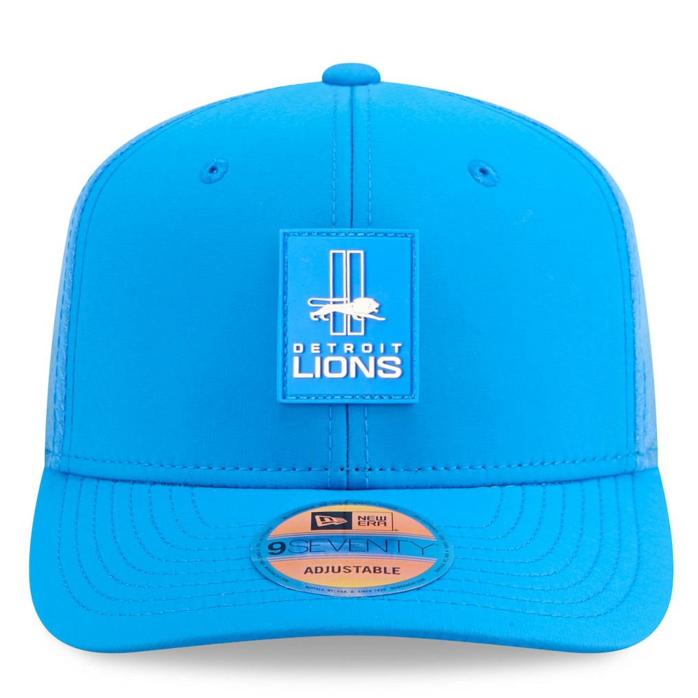 Detroit Lions New Era 2025 Sideline Throwback 9SEVENTY Trucker Adjustable Hat - Blue for sale