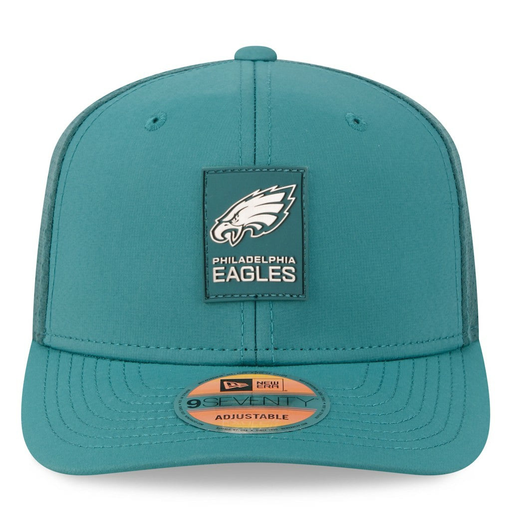 Philadelphia Eagles New Era 2025 Sideline 9SEVENTY Trucker Adjustable Hat - Green cheap