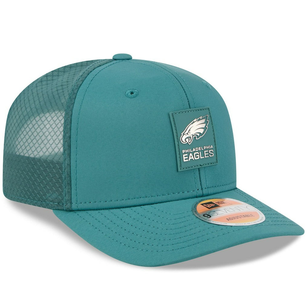Philadelphia Eagles New Era 2025 Sideline 9SEVENTY Trucker Adjustable Hat - Green cheap