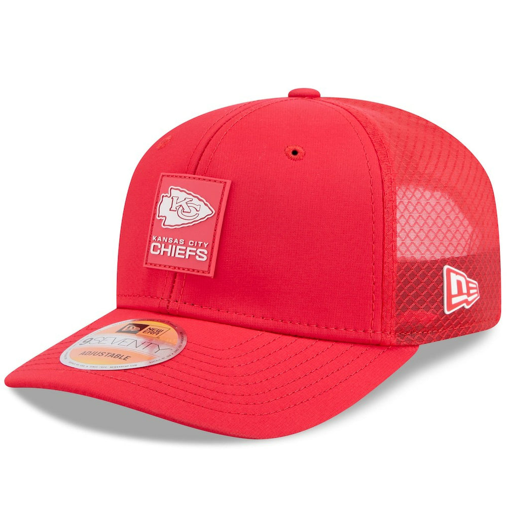 Kansas City Chiefs New Era 2025 Sideline 9SEVENTY Trucker Adjustable Hat - Red for sale
