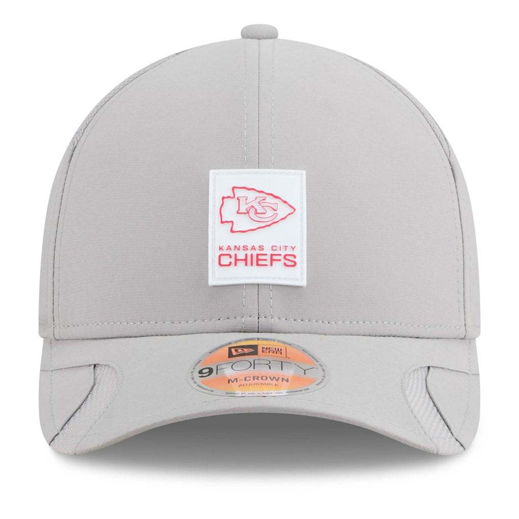 Kansas City Chiefs New Era 2025 Sideline M-Crown 9FORTY Adjustable Hat - Gray cheap