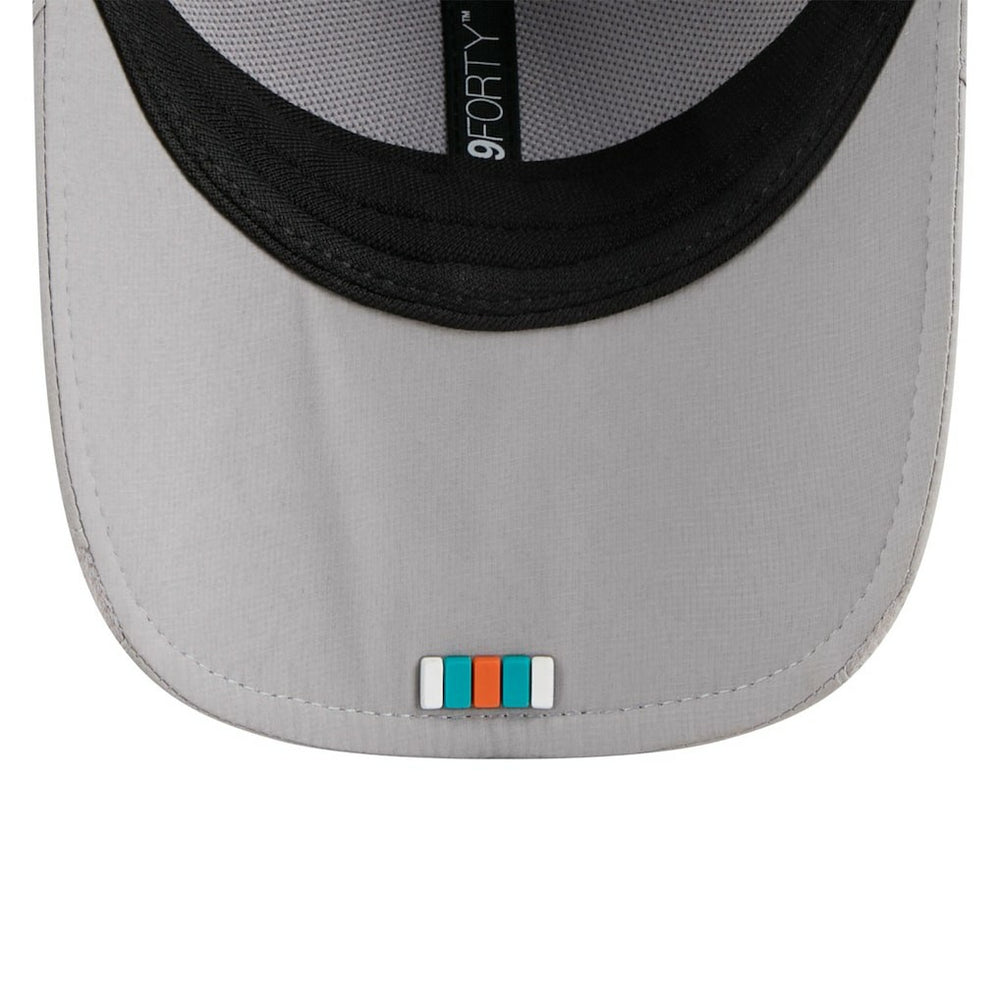 Miami Dolphins New Era 2025 Sideline M-Crown 9FORTY Adjustable Hat - Gray discount
