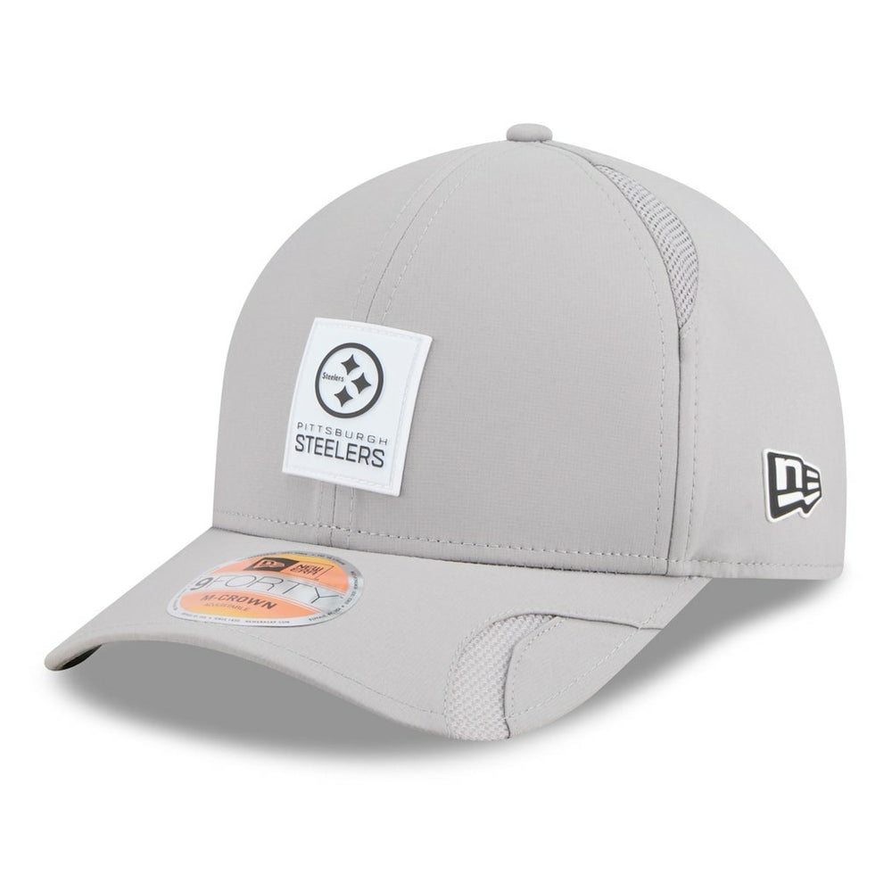 Pittsburgh Steelers New Era 2025 Sideline M-Crown 9FORTY Adjustable Hat - Gray on sale