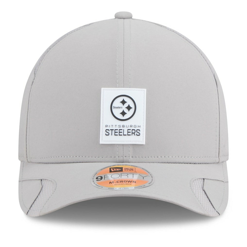 Pittsburgh Steelers New Era 2025 Sideline M-Crown 9FORTY Adjustable Hat - Gray on sale