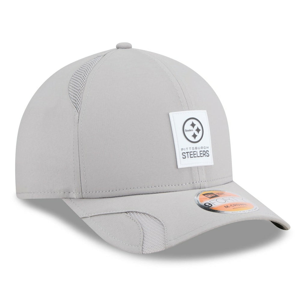 Pittsburgh Steelers New Era 2025 Sideline M-Crown 9FORTY Adjustable Hat - Gray on sale