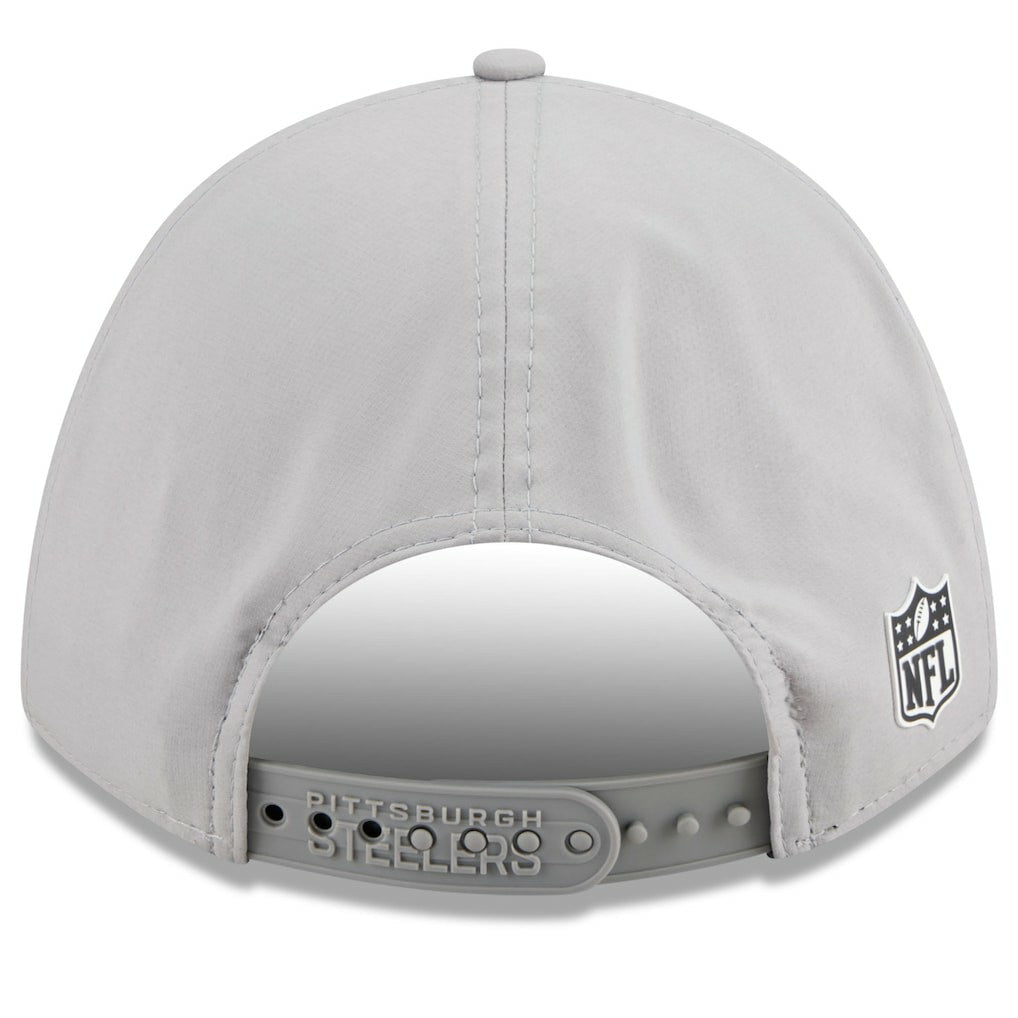 Pittsburgh Steelers New Era 2025 Sideline M-Crown 9FORTY Adjustable Hat - Gray on sale