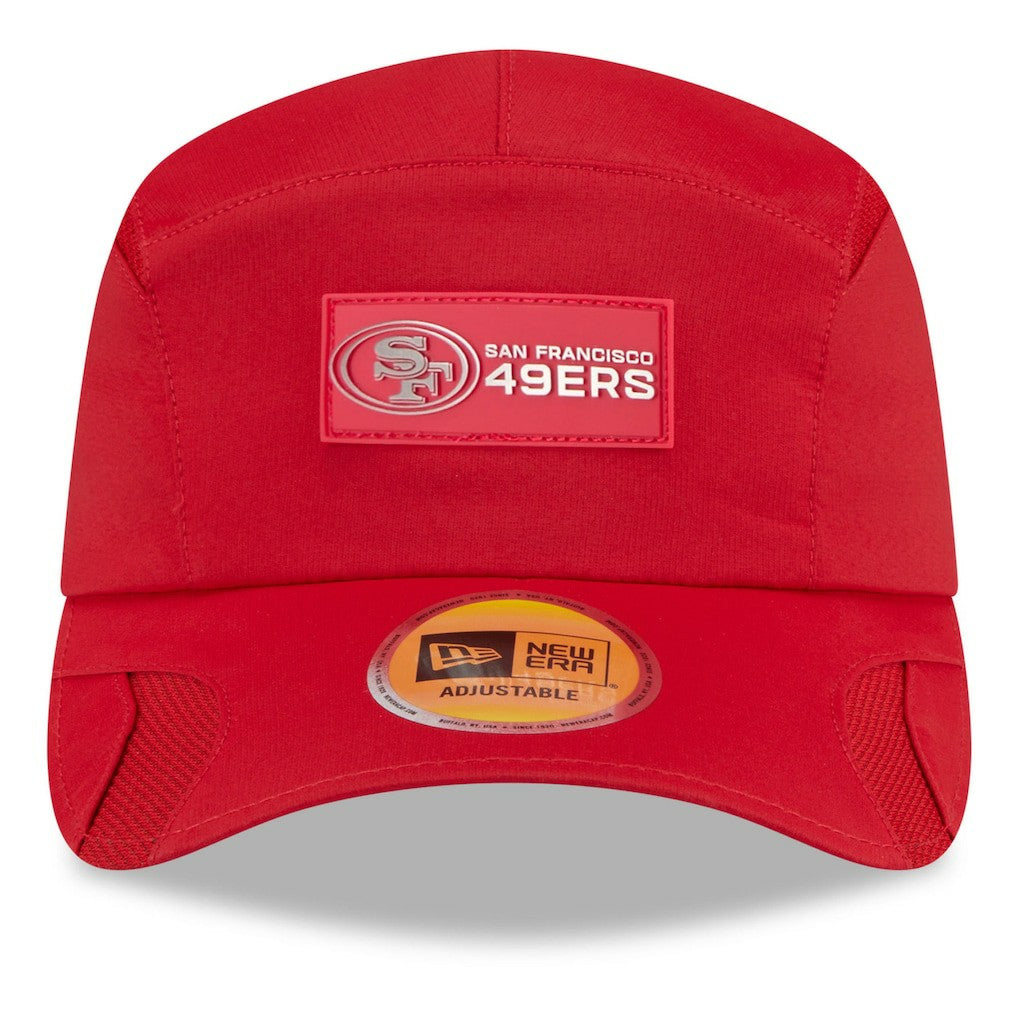 San Francisco 49ers New Era 2025 Sideline Runner Adjustable Hat - Scarlet on sale