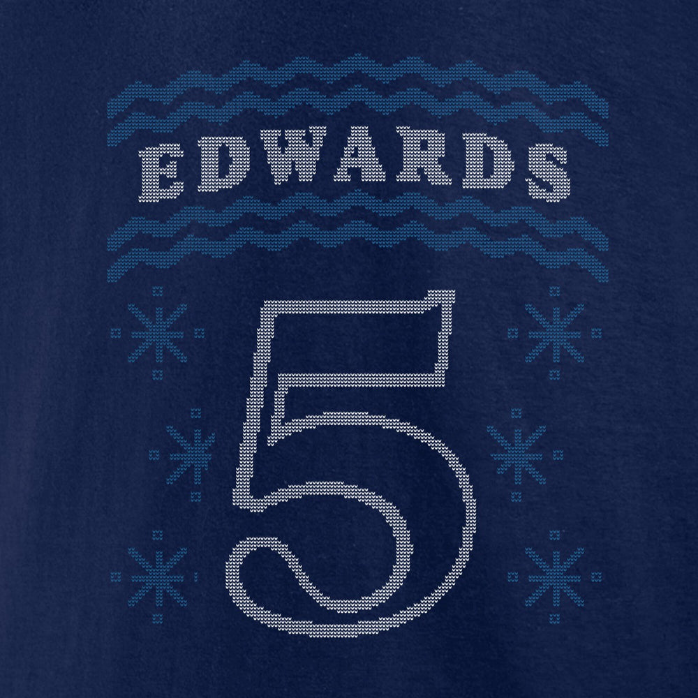 Anthony Edwards Minnesota Timberwolves Ugly Sweater Name & Number T-Shirt - Navy on sale