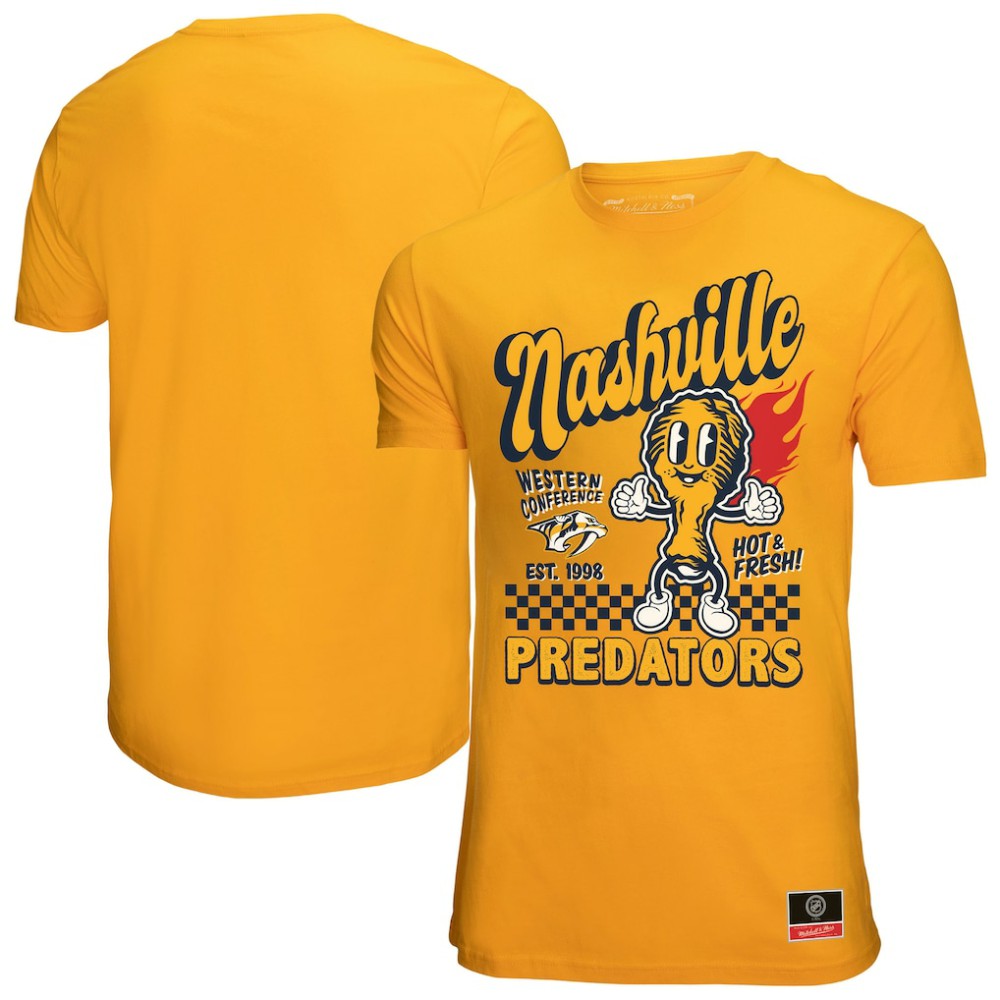 Nashville Predators Mitchell & Ness Local Food T-Shirt - Gold T-shirts