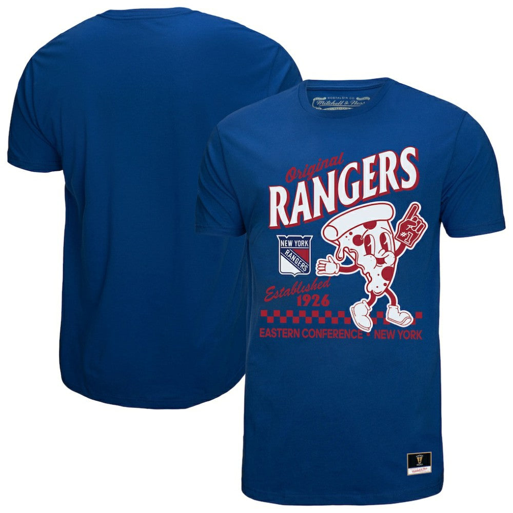 New York Rangers Mitchell & Ness Local Food T-Shirt - Blue T-shirts