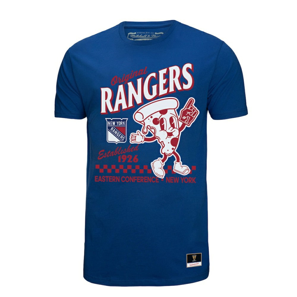 New York Rangers Mitchell & Ness Local Food T-Shirt - Blue T-shirts
