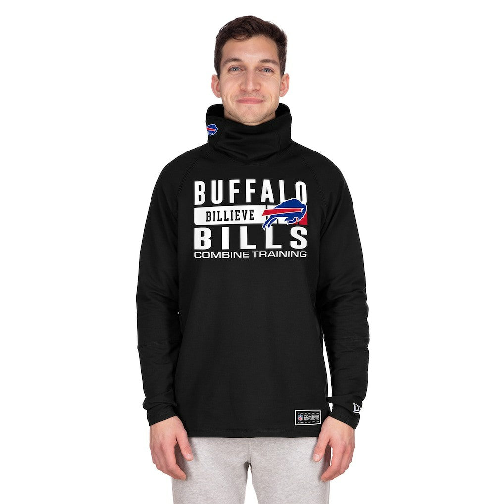 Buffalo Bills New Era Functional Fandom Balaclava Helmet Stripe Tri-Blend Hoodie - Black discount