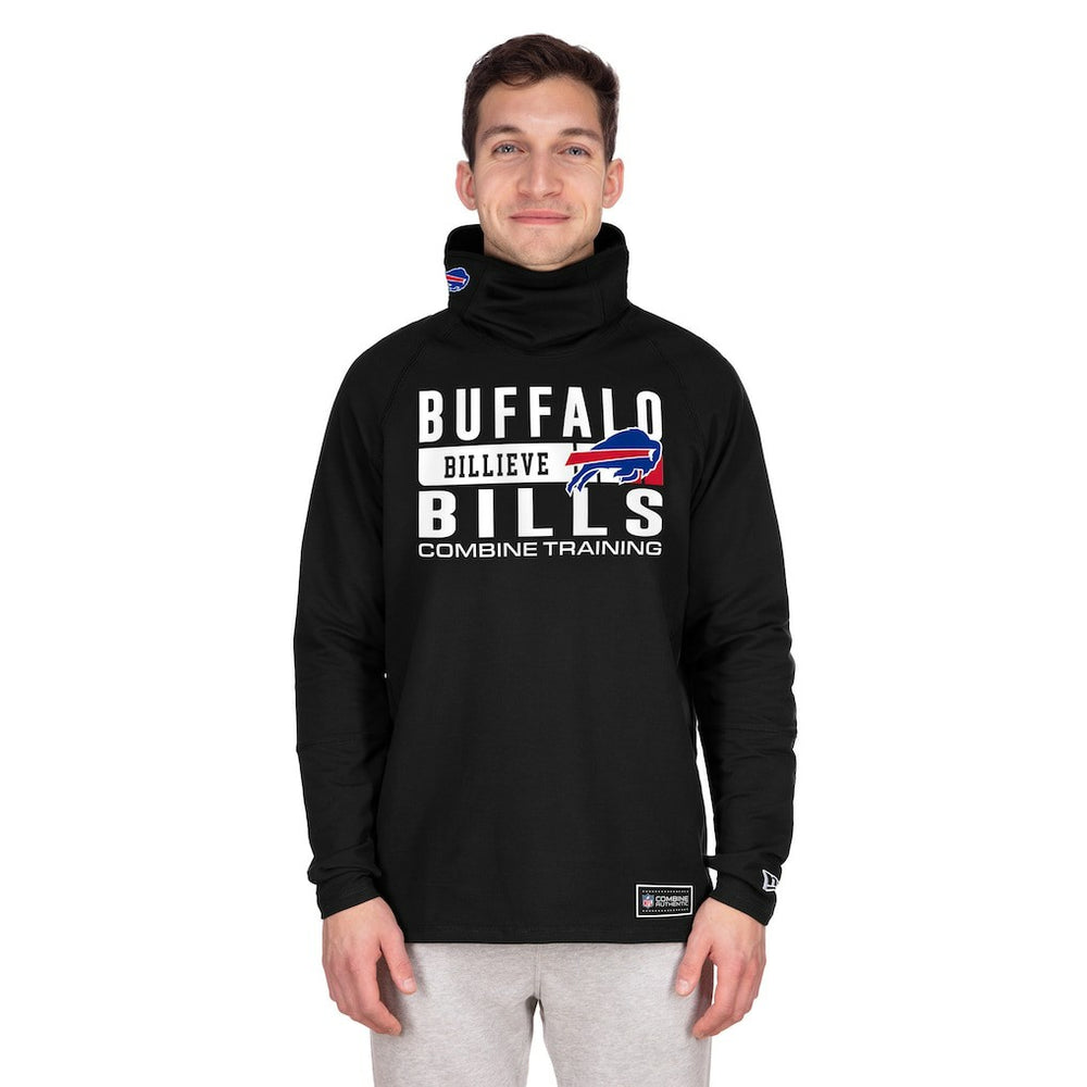 Buffalo Bills New Era Functional Fandom Balaclava Helmet Stripe Tri-Blend Hoodie - Black discount