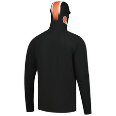 Cleveland Browns New Era Functional Fandom Balaclava Helmet Stripe Tri-Blend Hoodie - Black cheap