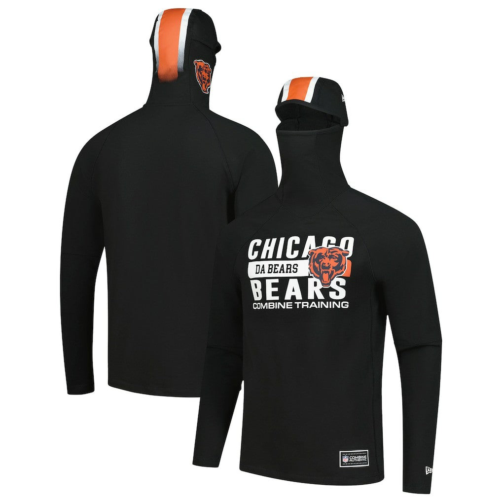 Chicago Bears New Era Functional Fandom Balaclava Helmet Stripe Tri-Blend Hoodie - Black on sale