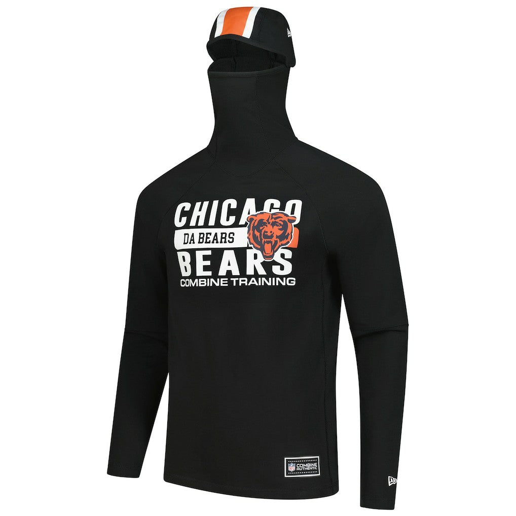 Chicago Bears New Era Functional Fandom Balaclava Helmet Stripe Tri-Blend Hoodie - Black on sale