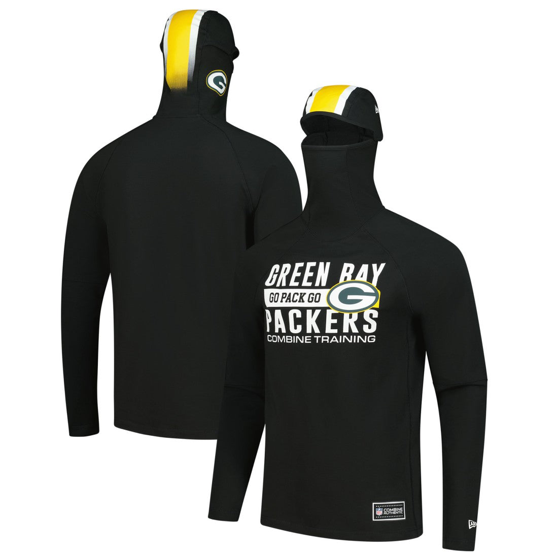 Green Bay Packers New Era Functional Fandom Balaclava Helmet Stripe Tri-Blend Hoodie - Black discount