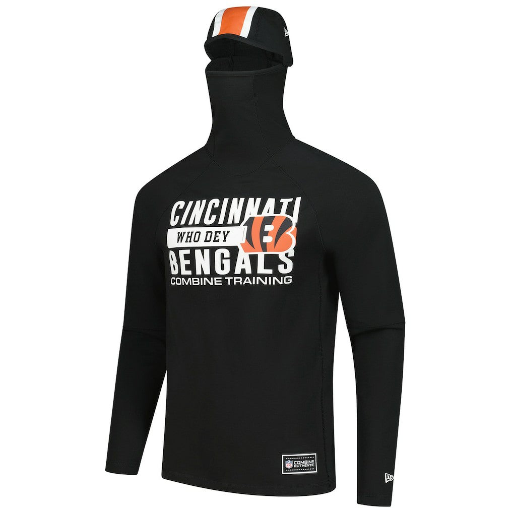 Cincinnati Bengals New Era Functional Fandom Balaclava Helmet Stripe Tri-Blend Hoodie - Black for sale