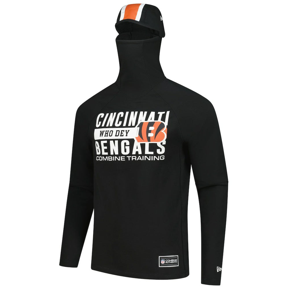 Cincinnati Bengals New Era Functional Fandom Balaclava Helmet Stripe Tri-Blend Hoodie - Black for sale