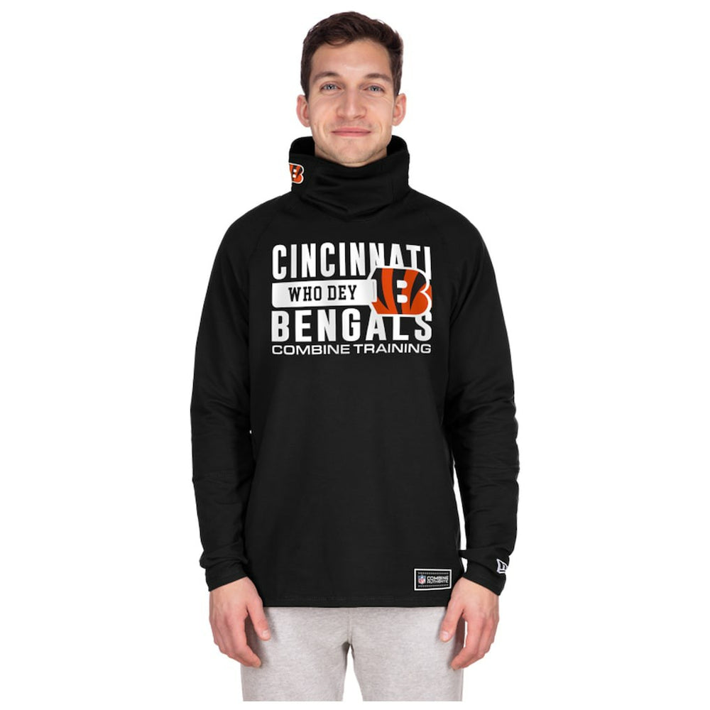 Cincinnati Bengals New Era Functional Fandom Balaclava Helmet Stripe Tri-Blend Hoodie - Black for sale