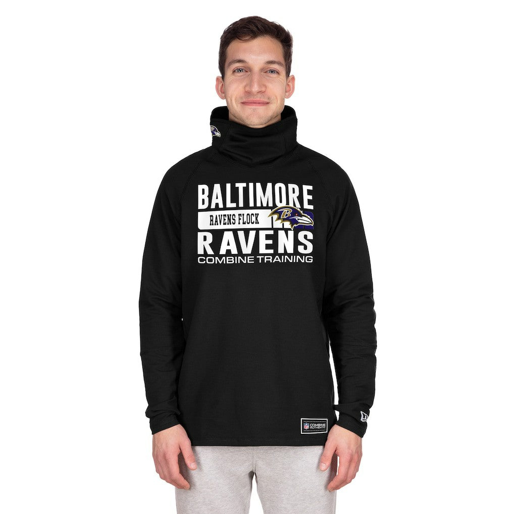 Baltimore Ravens New Era Functional Fandom Balaclava Helmet Stripe Tri-Blend Hoodie - Black discount