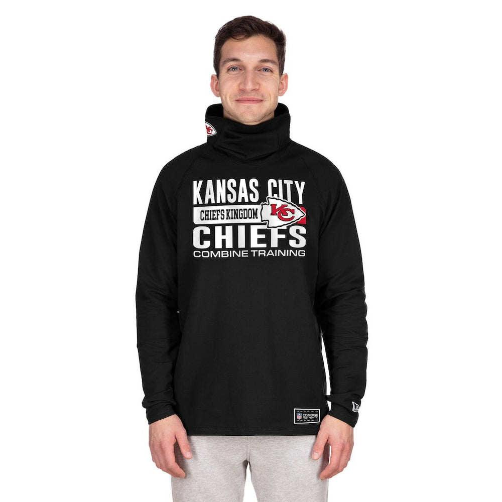 Kansas City Chiefs New Era Functional Fandom Balaclava Helmet Stripe Tri-Blend Hoodie - Black discount