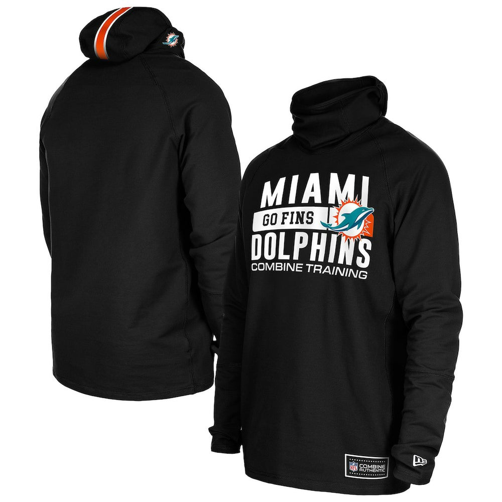 Miami Dolphins New Era Functional Fandom Balaclava Helmet Stripe Tri-Blend Hoodie - Black online