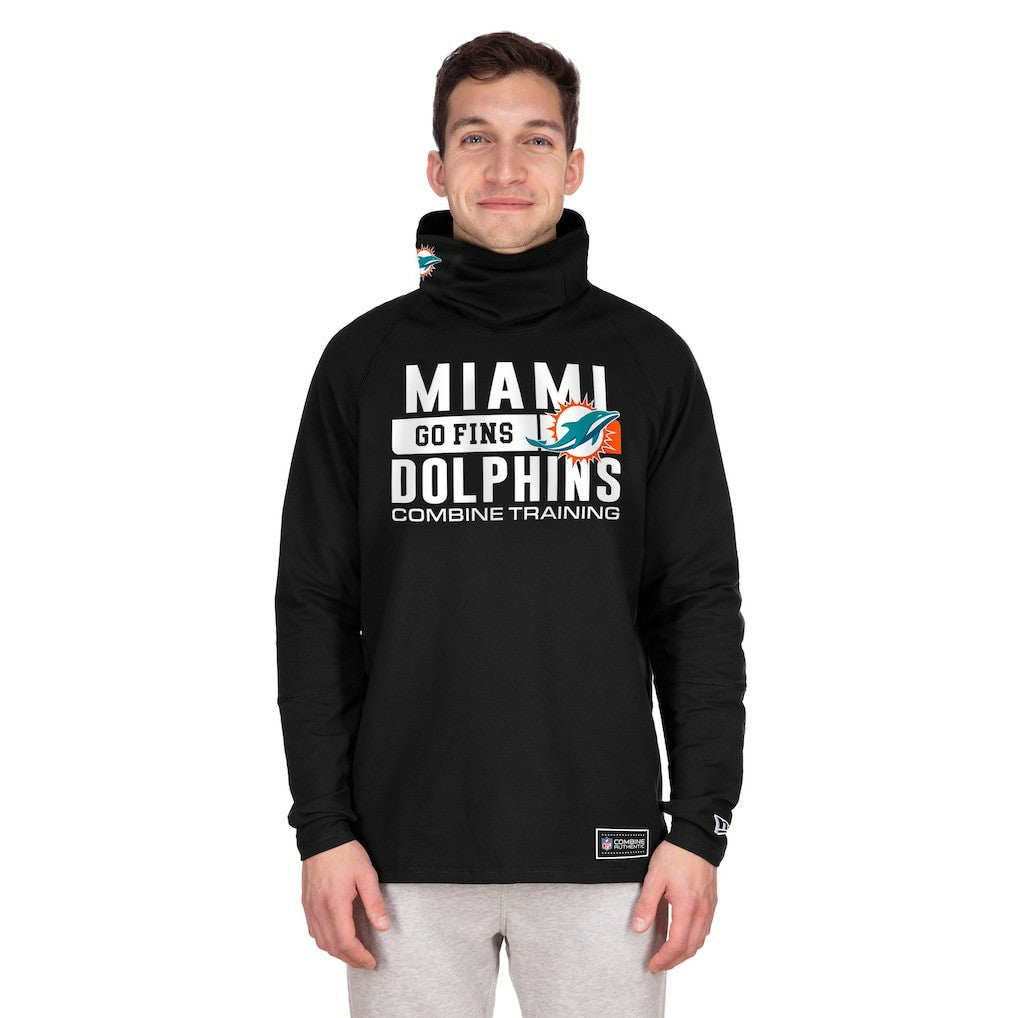 Miami Dolphins New Era Functional Fandom Balaclava Helmet Stripe Tri-Blend Hoodie - Black online