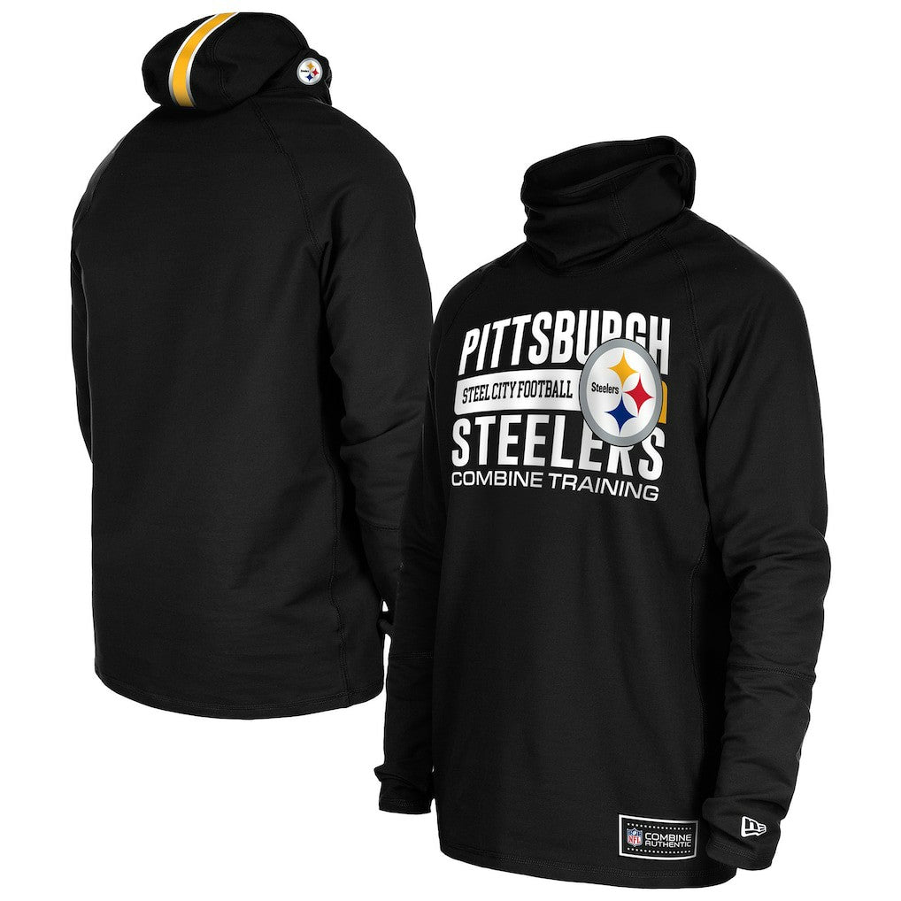 Pittsburgh Steelers New Era Functional Fandom Balaclava Helmet Stripe Tri-Blend Hoodie - Black sale