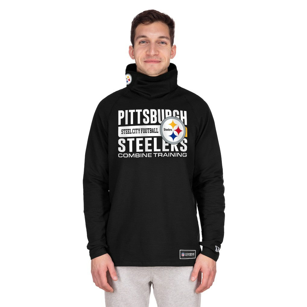 Pittsburgh Steelers New Era Functional Fandom Balaclava Helmet Stripe Tri-Blend Hoodie - Black sale