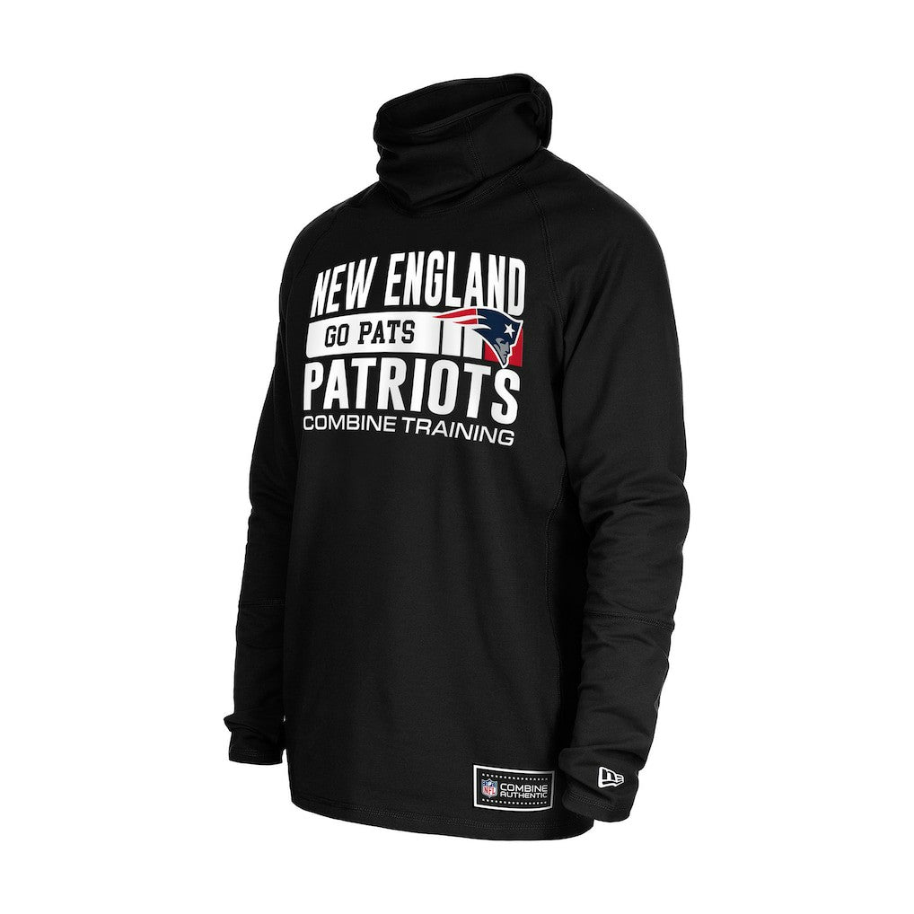 New England Patriots New Era Functional Fandom Balaclava Helmet Stripe Tri-Blend Hoodie - Black cheap