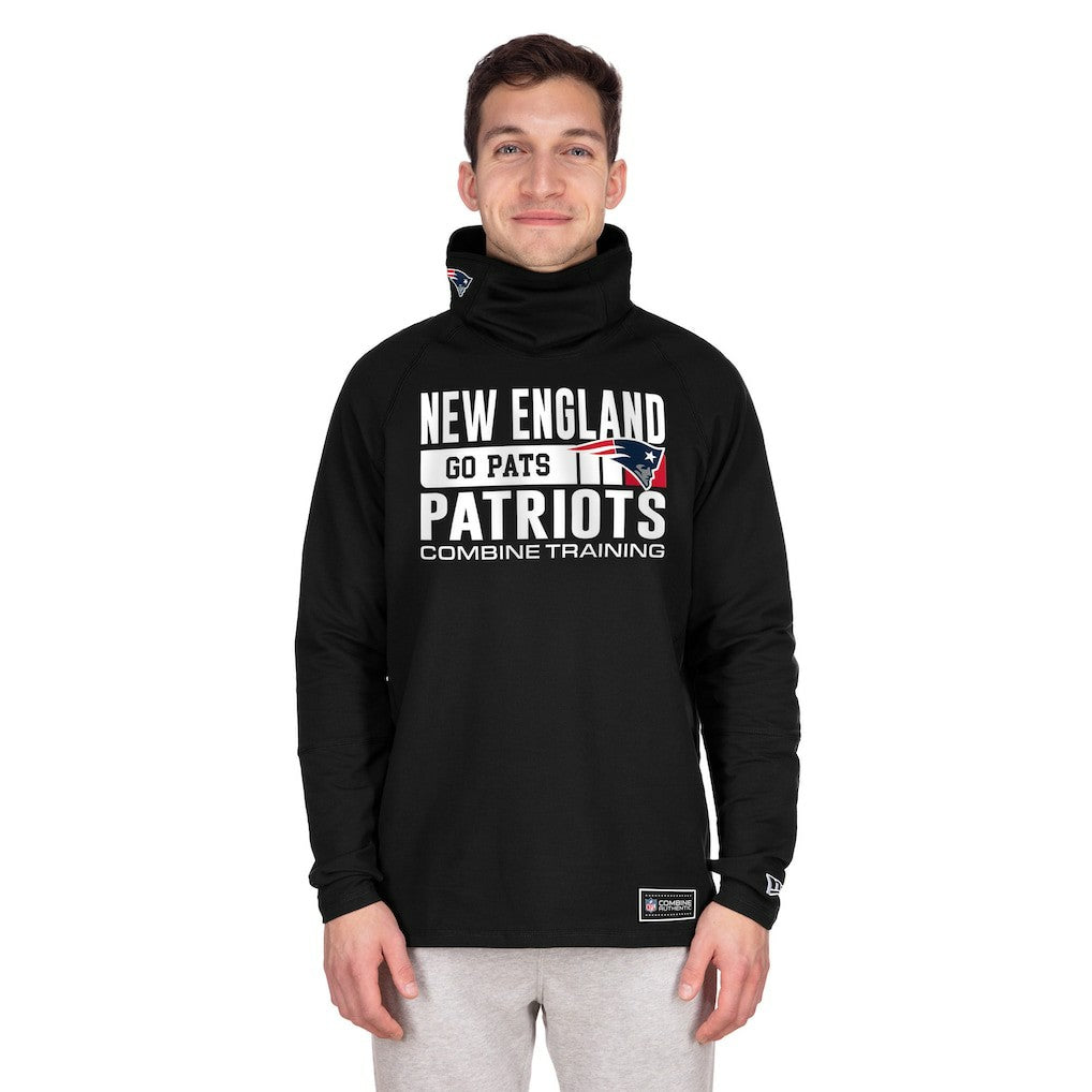 New England Patriots New Era Functional Fandom Balaclava Helmet Stripe Tri-Blend Hoodie - Black cheap