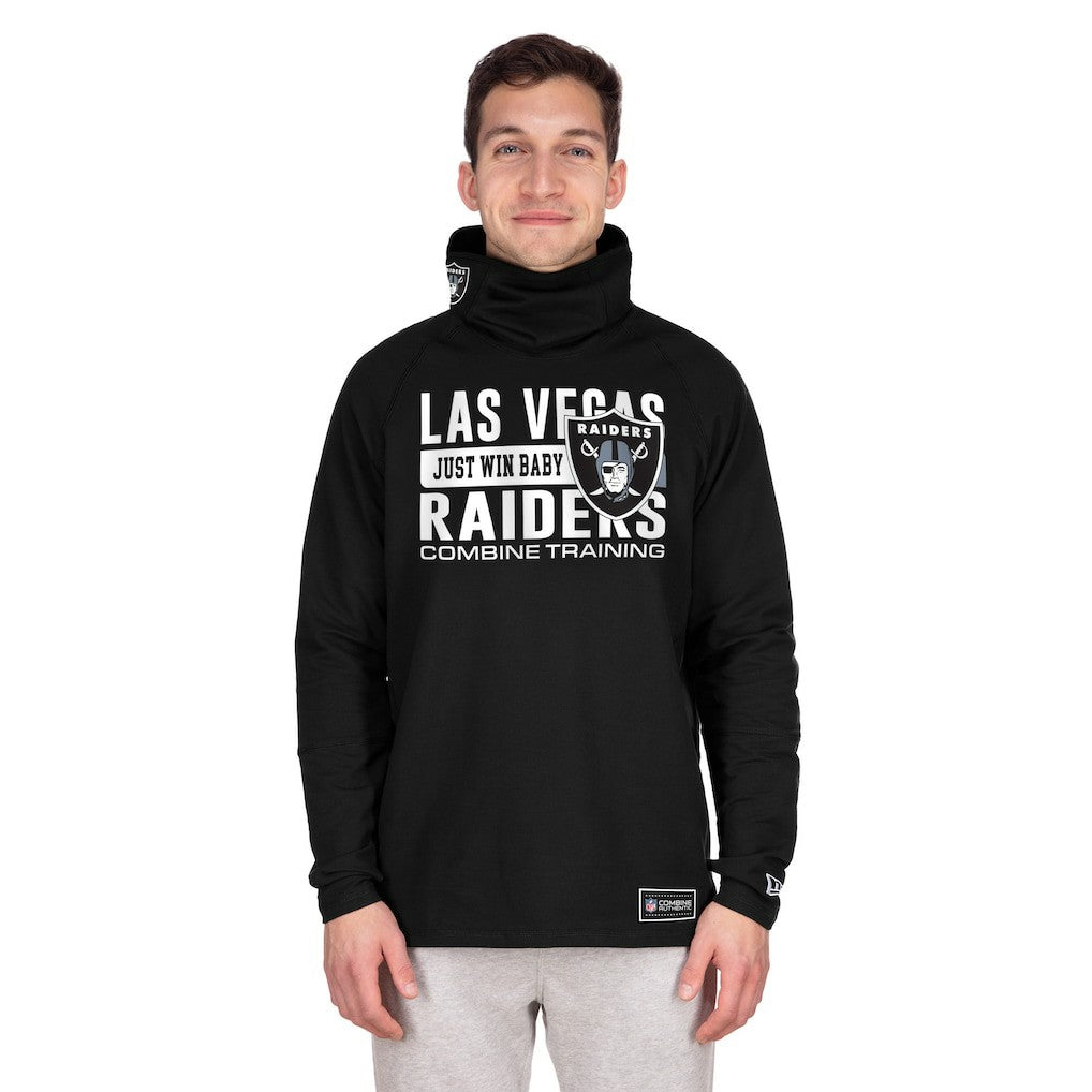 Las Vegas Raiders New Era Functional Fandom Balaclava Helmet Stripe Tri-Blend Hoodie - Black outlet