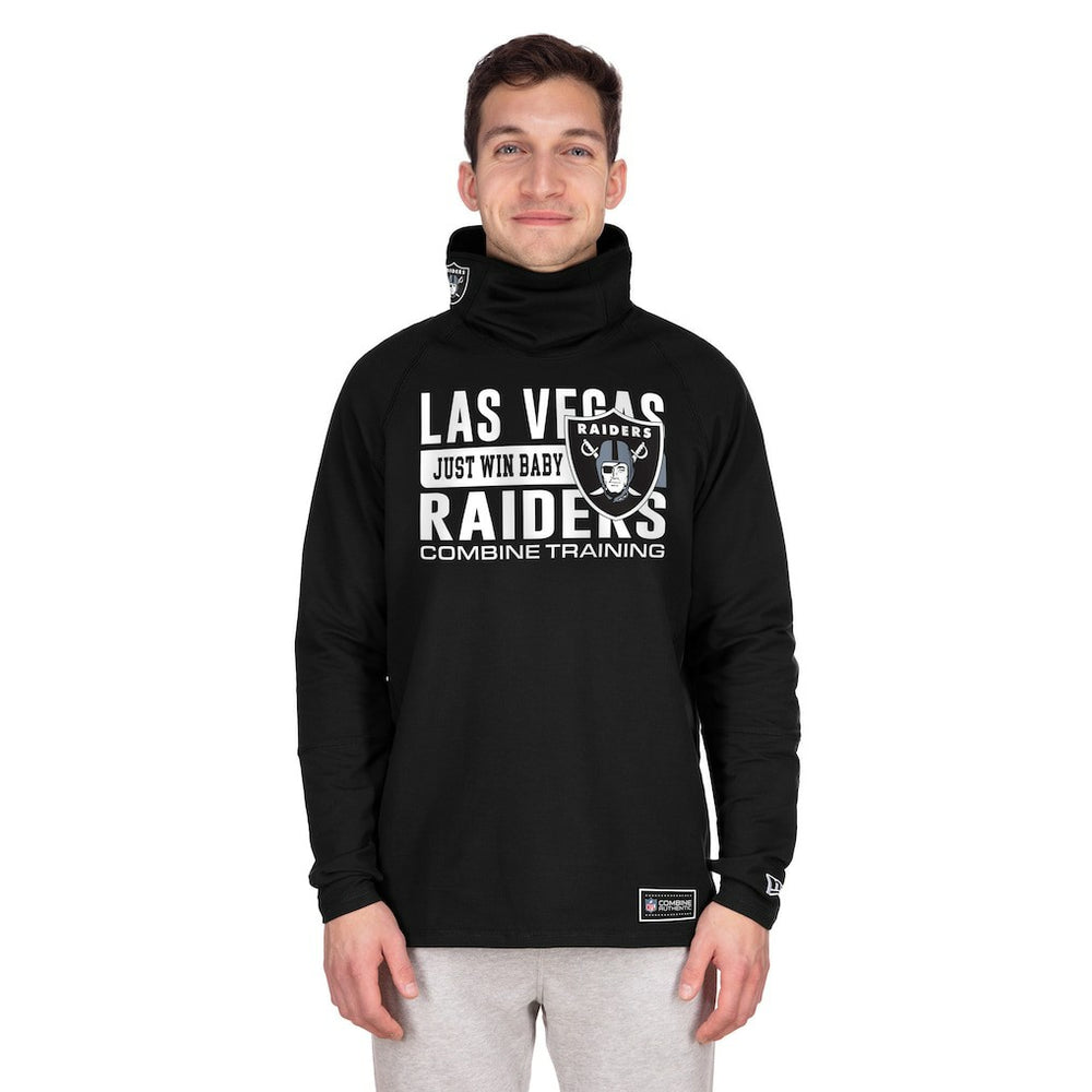 Las Vegas Raiders New Era Functional Fandom Balaclava Helmet Stripe Tri-Blend Hoodie - Black outlet