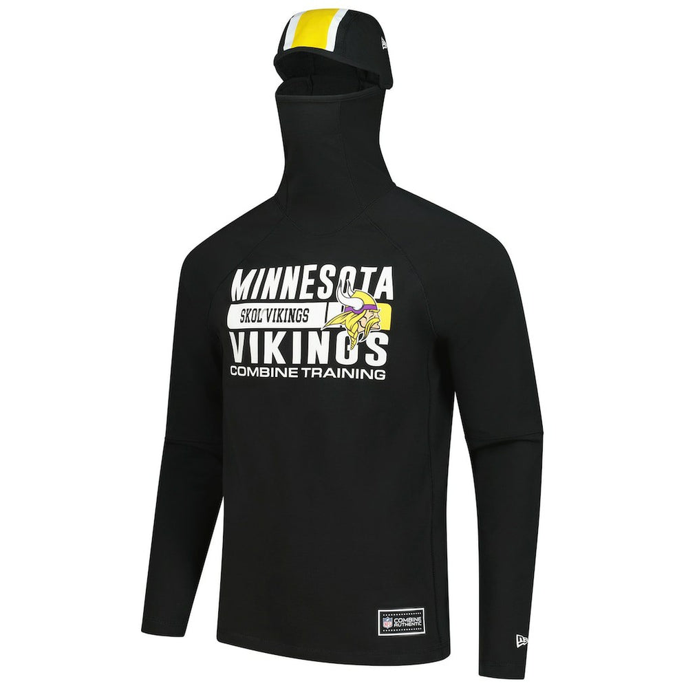 Minnesota Vikings New Era Functional Fandom Balaclava Helmet Stripe Tri-Blend Hoodie - Black outlet