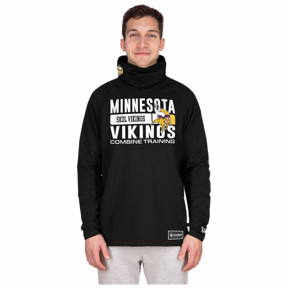 Minnesota Vikings New Era Functional Fandom Balaclava Helmet Stripe Tri-Blend Hoodie - Black outlet